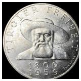 1959 Austria Silver 50 Schillings