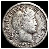 1907-O Silver Barber Dime ABOUT UNCIRCULATED
