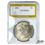 1890 Morgan Silver Dollar PGA MS64