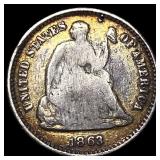 1863-S Silver Half Dime NEARLY UNCIRCULATED
