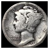 1921-D Silver Mercury Dime LIGHTLY CIRCULATED