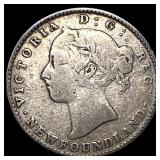 1890 Newfoundland Silver 10 Cents ABOUT UNCIRCULAT