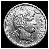 1909 Barber Dime CHOICE AU