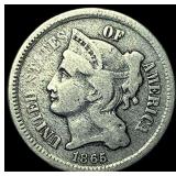 1865 Nickel Three-Cent Piece ABOUT UNCIRCULATED