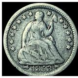 1853 Arrows Seated Liberty Half Dime NEARLY UNCIRC