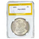 1921 Silver Peace Dollar PGA MS65