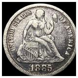 1885 Seated Liberty Dime NEARLY UNCIRCULATED