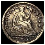 1853 Arrows Seated Liberty Half Dime NEARLY UNCIRC