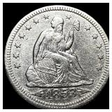 1853 Arrows Seated Liberty Quarter CLOSELY UNCIRCU