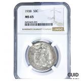 1938 Walking Liberty Half Dollar NGC MS65