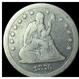 1876-S Silver Seated Liberty Quarter NICELY  CIRC