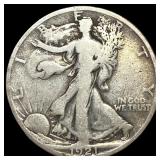 1921-S Silver Walking Liberty Half Dollar  LIGHTL