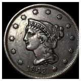 1843 Braided Hair Large Cent CLOSELY UNCIRCULATED