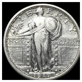 1917 Type 1 Standing Liberty Quarter NEARLY UNCIRC