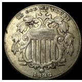 1883 Shield Nickel NEARLY UNCIRCULATED