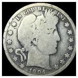 1904-S Silver Barber Half Dollar LIGHTLY  CIRCULA