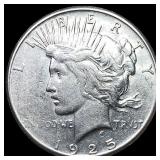 1925-S Silver Peace Dollar NEARLY  UNCIRCULATED