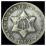 1852 Silver Three-Cent Piece LIGHTLY  CIRCULATED