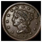 1853 Braided Hair Large Cent NEARLY UNCIRCULATED
