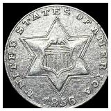 1856 Silver Three-Cent Piece NEARLY UNCIRCULATED