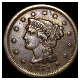 1851 Braided Hair Large Cent CLOSELY UNCIRCULATED