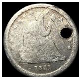 1841 Seated Liberty Quarter (holed) HIGH GRADE