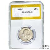 1939-D Washington Silver Quarter PGA MS64+