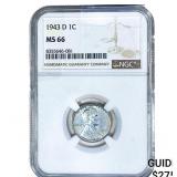 1943-D Wheat Cent NGC MS66