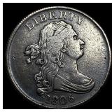 1806 Draped Bust Half Cent NEARLY UNCIRCULATED