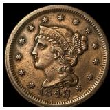 1848 Braided Hair Large Cent CLOSELY  UNCIRCULATE