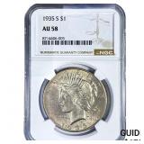 1935-S Silver Peace Dollar NGC AU58