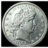 1902 Barber Silver Quarter UNCIRCULATED