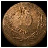 1915 Mexico Copper 10 Centavos LIGHTLY  CIRCULATE
