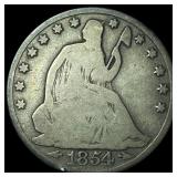 1854-O Silver Seated Liberty Half Dollar  NICELY
