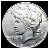 1934-S Silver Peace Dollar NEARLY  UNCIRCULATED