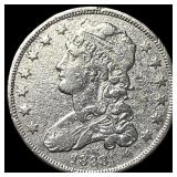 1838 Silver Capped Bust Quarter CLOSELY  UNCIRCUL