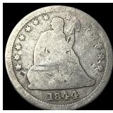 1844-O Silver Seated Liberty Quarter LIGHTLY CIRCU