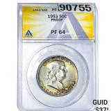1953 Franklin Half Dollar ANACS PF64