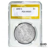 1890-S Morgan Silver Dollar PGA MS63