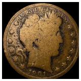 1901-S Silver Barber Half Dollar NICELY CIRCULATED