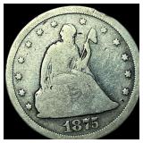 1875 Seated Liberty Half Dollar LIGHTLY CIRCULATED
