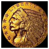 1909 Indian Head $5 Gold Half Eagle CLOSELY UNCIRC