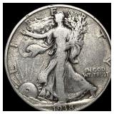 1938-D Silver Half Dollar Walking Liberty NEARLY U