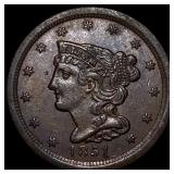1851 Braided Hair Half Cent UNCIRCULATED