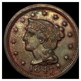 1847 Braided Hair Large Cent UNCIRCULATED