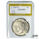 1927-D Silver Peace Dollar PGA MS63