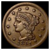 1851 Braided Hair Large Cent CHOICE AU