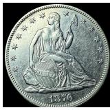 1876 Seated Liberty Half Dollar CHOICE AU