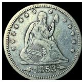 1853 Arrows Seated Liberty Quarter NEARLY UNCIRCUL