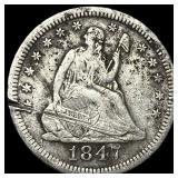 1847-O Silver Seated Liberty Quarter NICELY  CIRC
